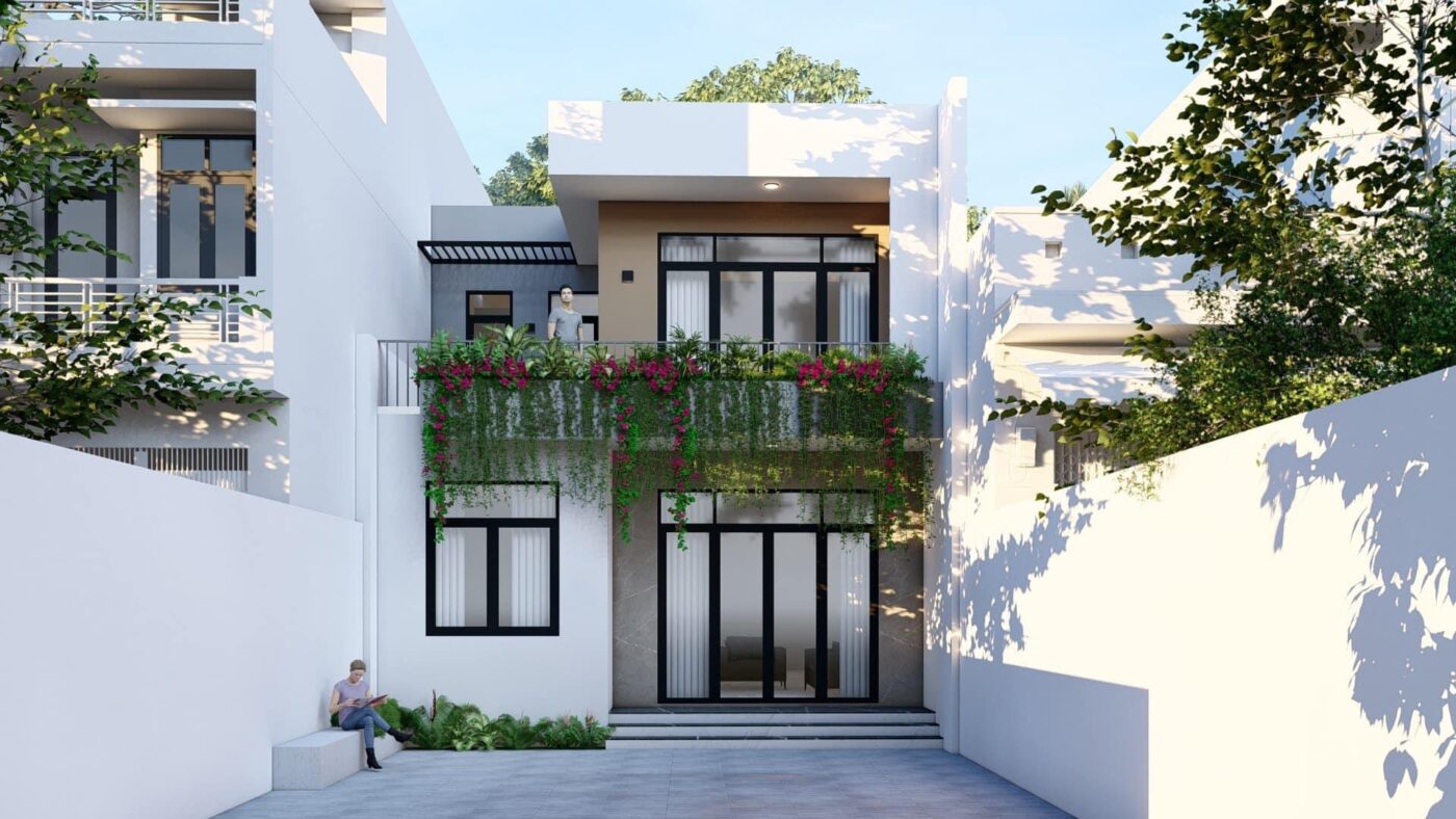 Nhà Phố 2 Tầng Hiện Đại Kết Hợp Mảng Xanh – Chủ Đầu Tư Anh Vũ